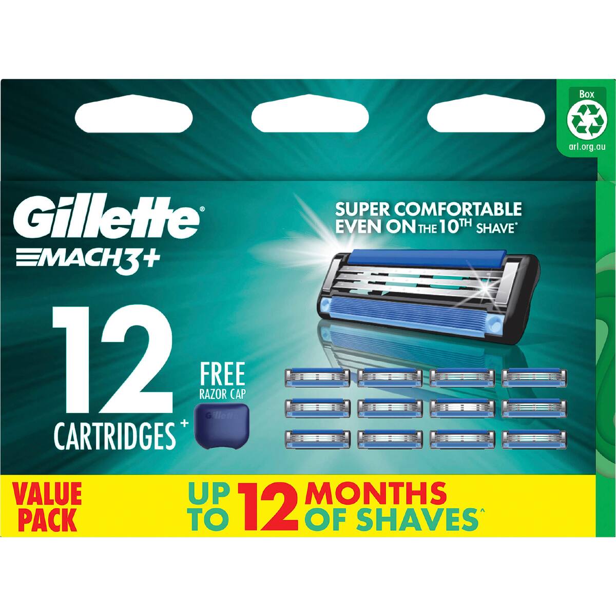 Gillette Mach 3+ Razor Blades 12 Pack