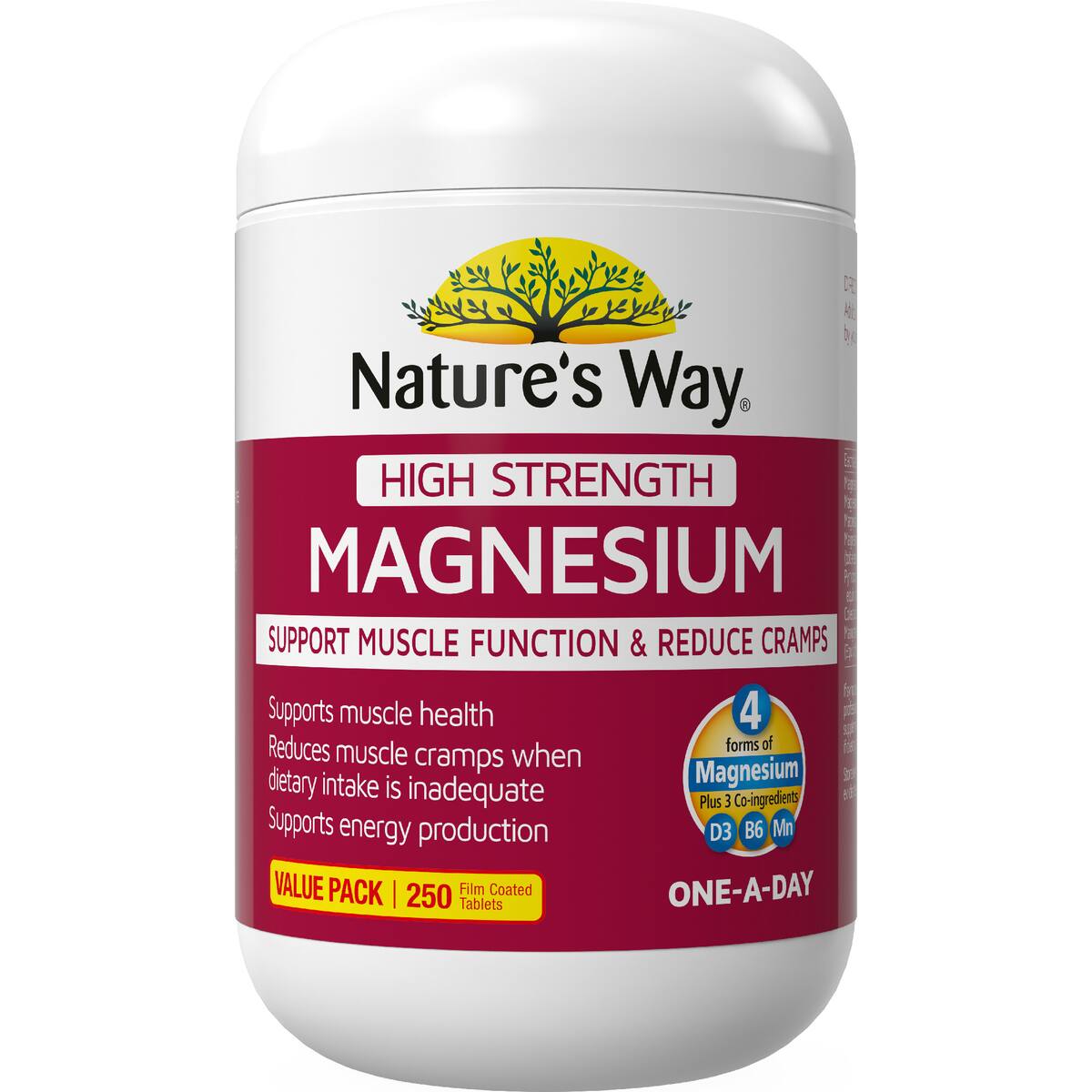 Nature's Way High Strength Magnesium Coated Tablets 250 Pack