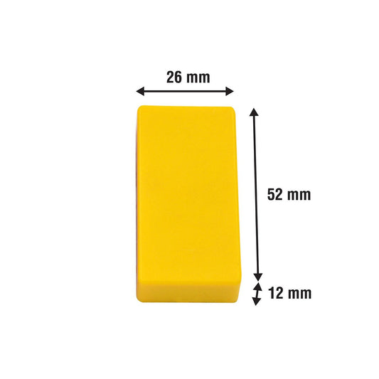 Everhang Yellow Red Block Magnet 52 x 12mm PVC Coated 2 Pack