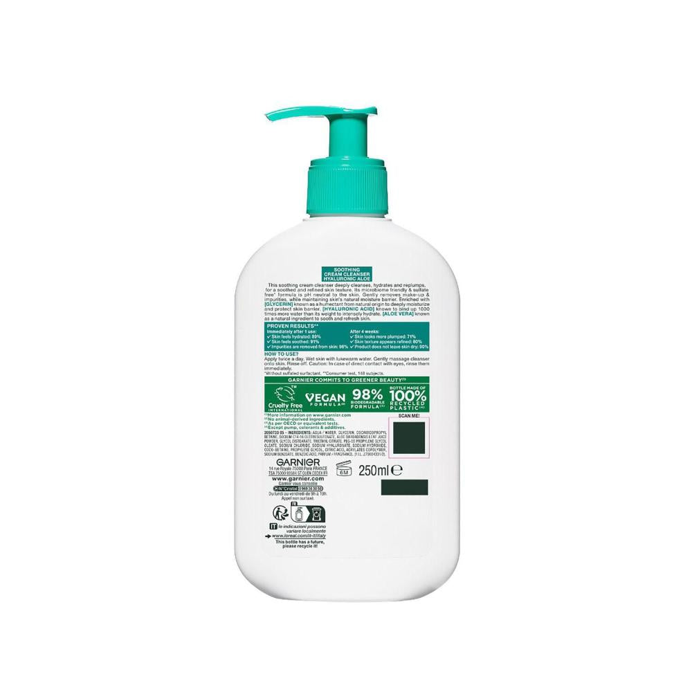 Garnier Soothing Cream eanser Hyaluronic Aloe - 250mL