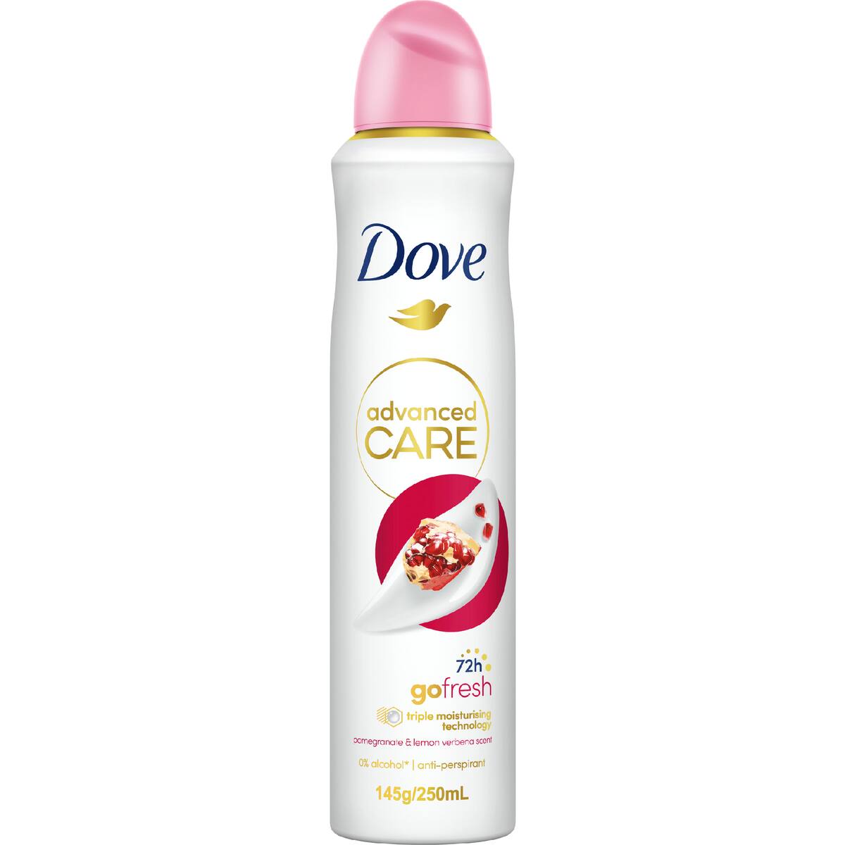 Dove Women Advanced 72hr Deodorant Aerosol Pomegranate 250ml