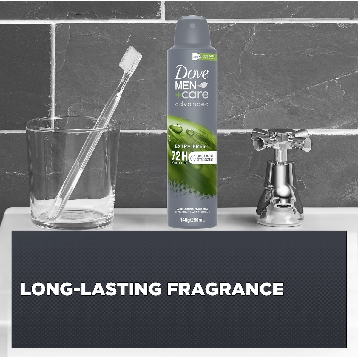 Dove Men+care Advanced 72hr Deodorant Aerosol Extra Fresh 250ml