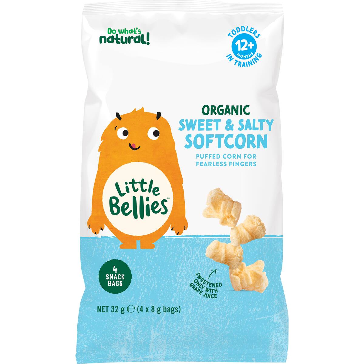 Little Bellies Organic Sweet & Salty Softcorn 8g X 4 Pack