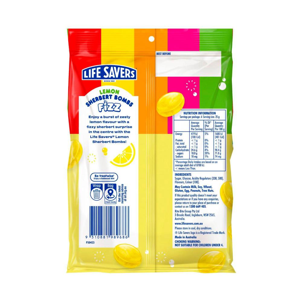 Life Savers Lemon Sherbert Bombs - 150g