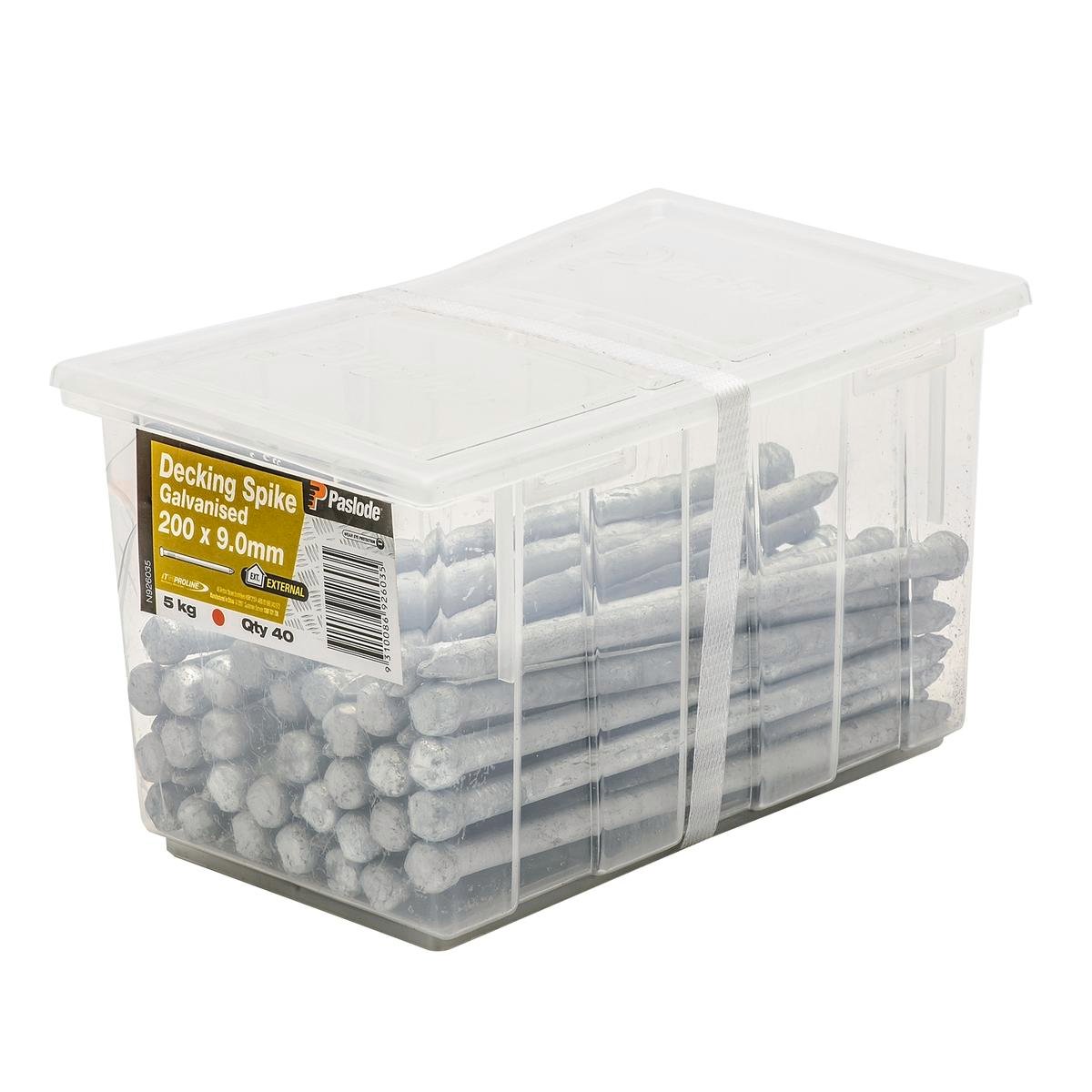 Paslode Decking Spikes 200mm x 9mm Galvanised Steel 40 Pack