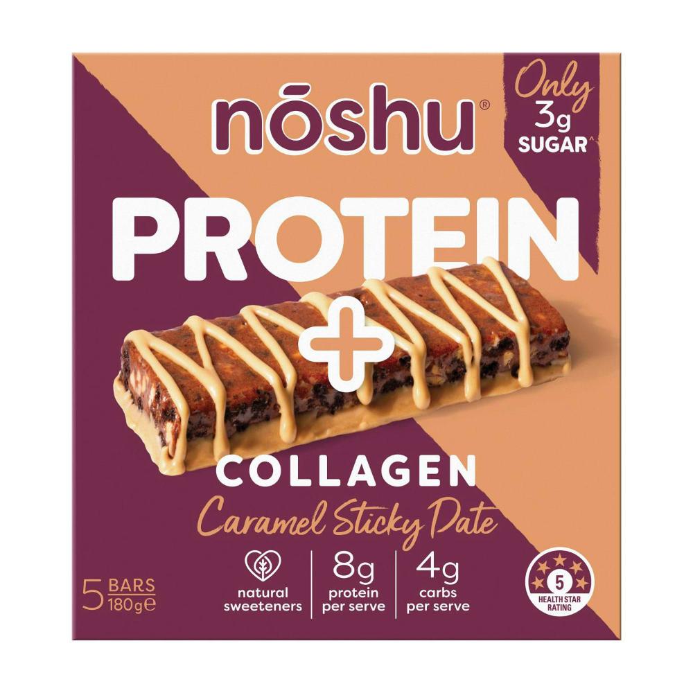 Noshu Protein+ Collagen Caramel Sticky Date Bars - 180g