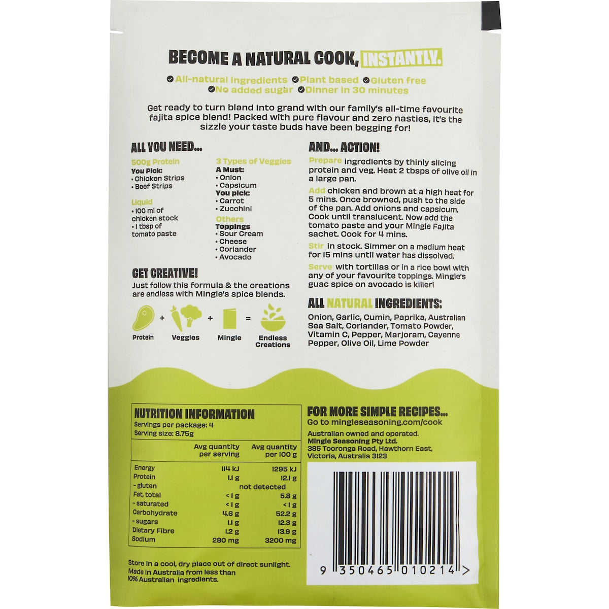 Mingle Mexican Fajita Seasoning 35g