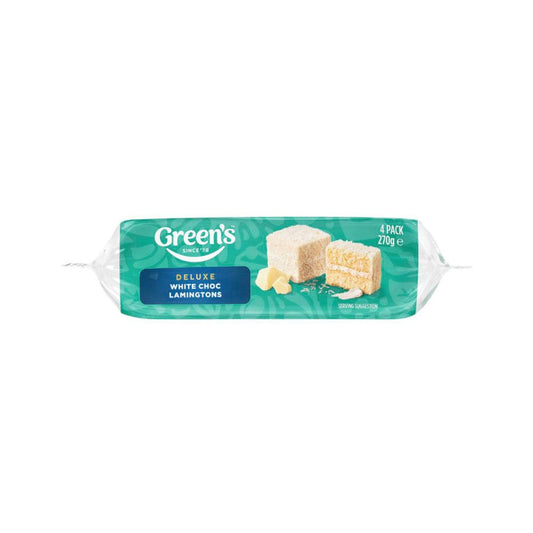 Greens Deluxe White Chocolate Lamingtons - 4 Pack