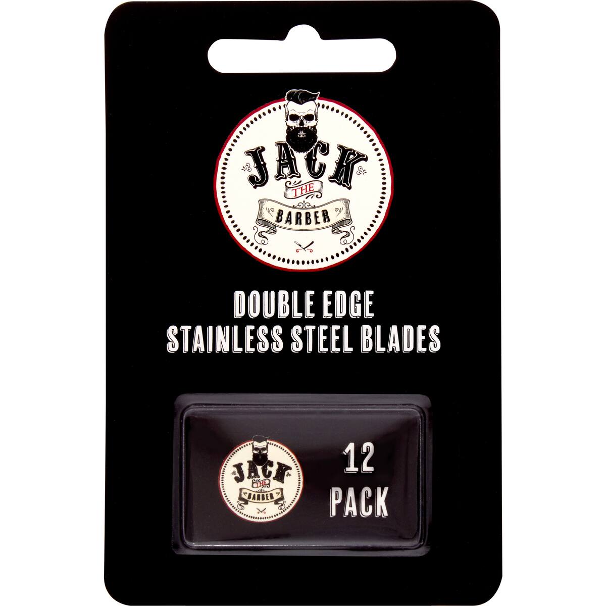 Jack The Barber Double Edge Mens Stainless Steel Safety Razor Blades 12 Pack