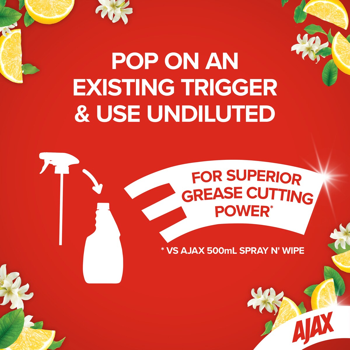 Ajax Spray & Wipe Multipurpose Concentrate Lemon Citrus 500ml