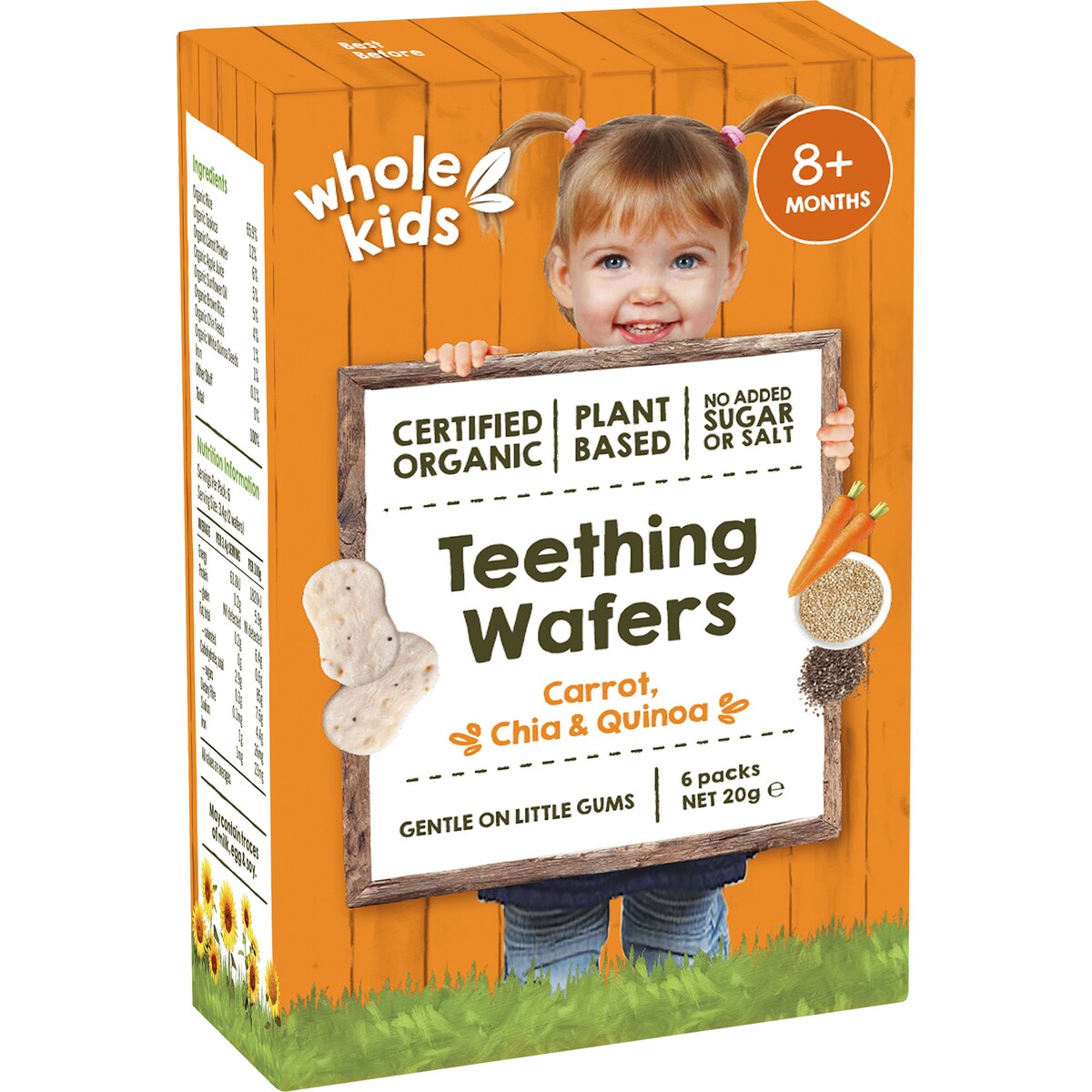 Whole Kids Teething Wafers Carrot Chia & Quinoa 6 pack