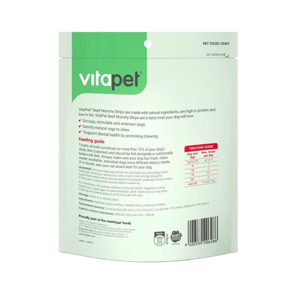 Vitapet Dog Treats Beef Munchy Strips - 35 Pack