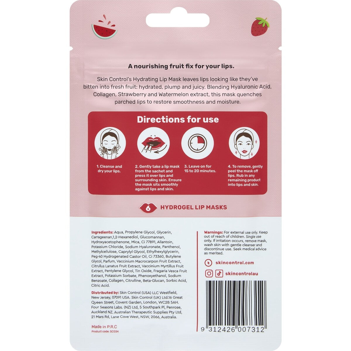 Skin Control Hydrating Lip Mask 6 Pack