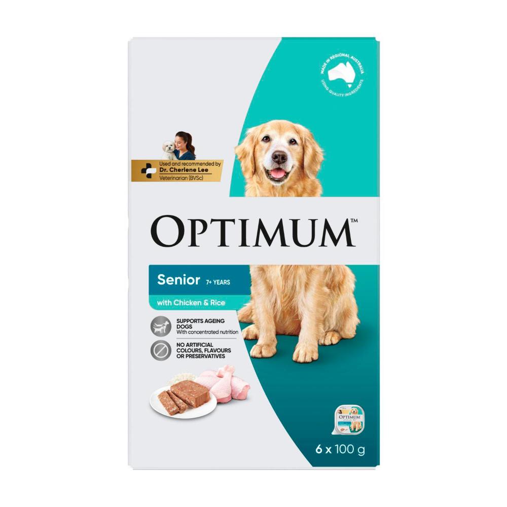 Optimum Dog Food Senior Chicken Veg And Rice 6x100g - 6 Pack