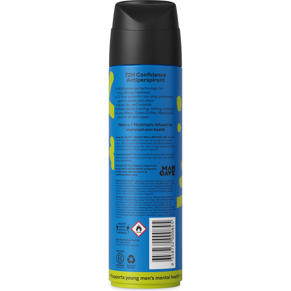 Stuff That Matters Men's Antiperspirant Aerosol Deodorant Confidence 210mL