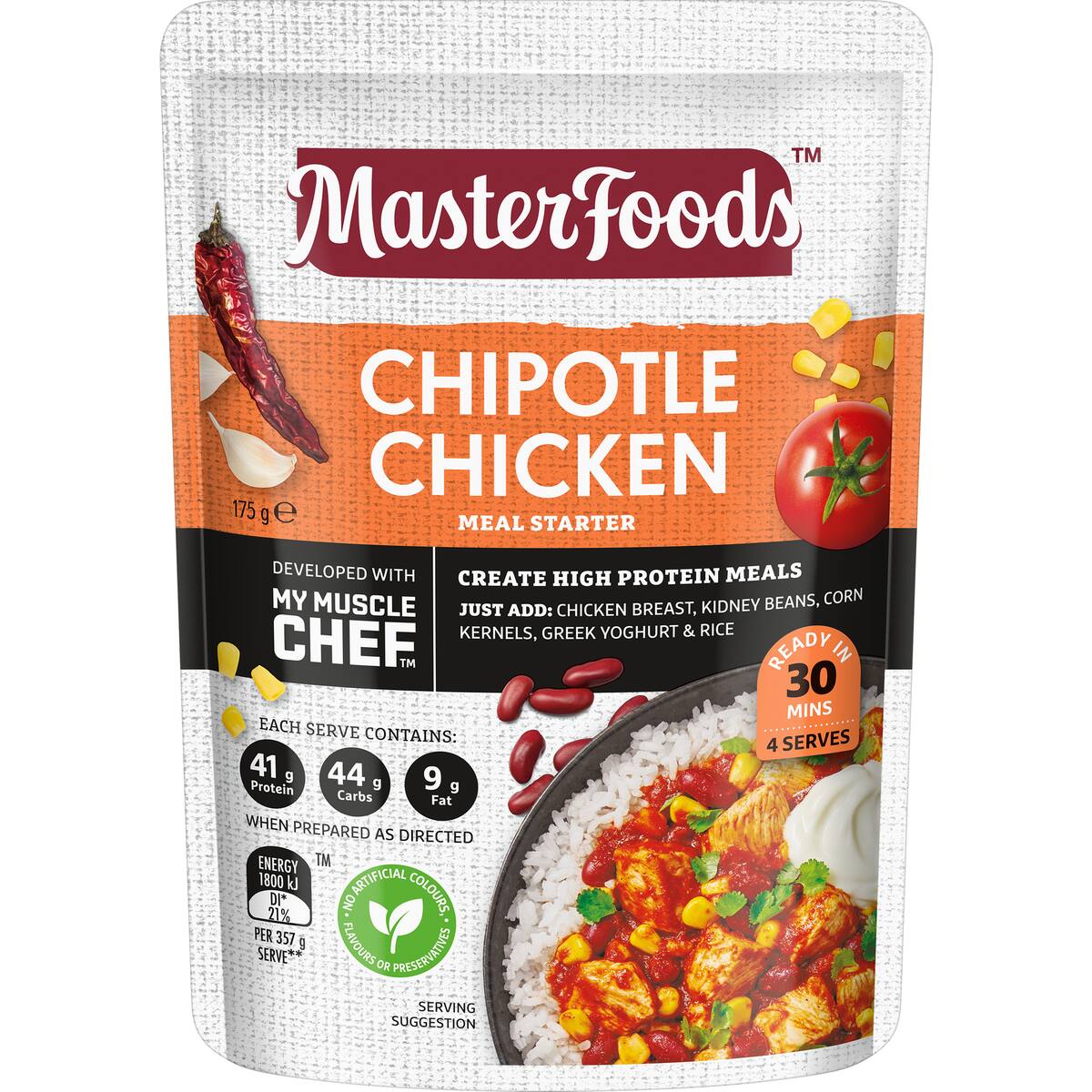 Masterfoods X My Muscle Chef Chipotle Chicken Recipe Base 175g