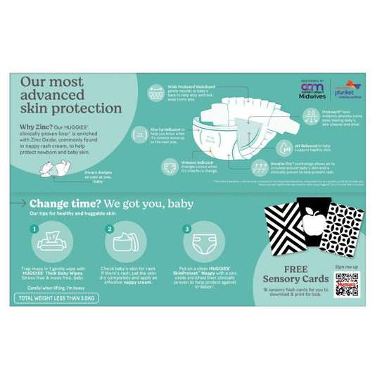 Huggies Skin Protect Newborn Nappies Size 1 - 108 Pack