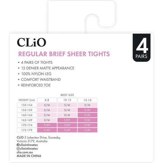 Clio Regular Brief Sheer Tights T/xt Value 4 Pack