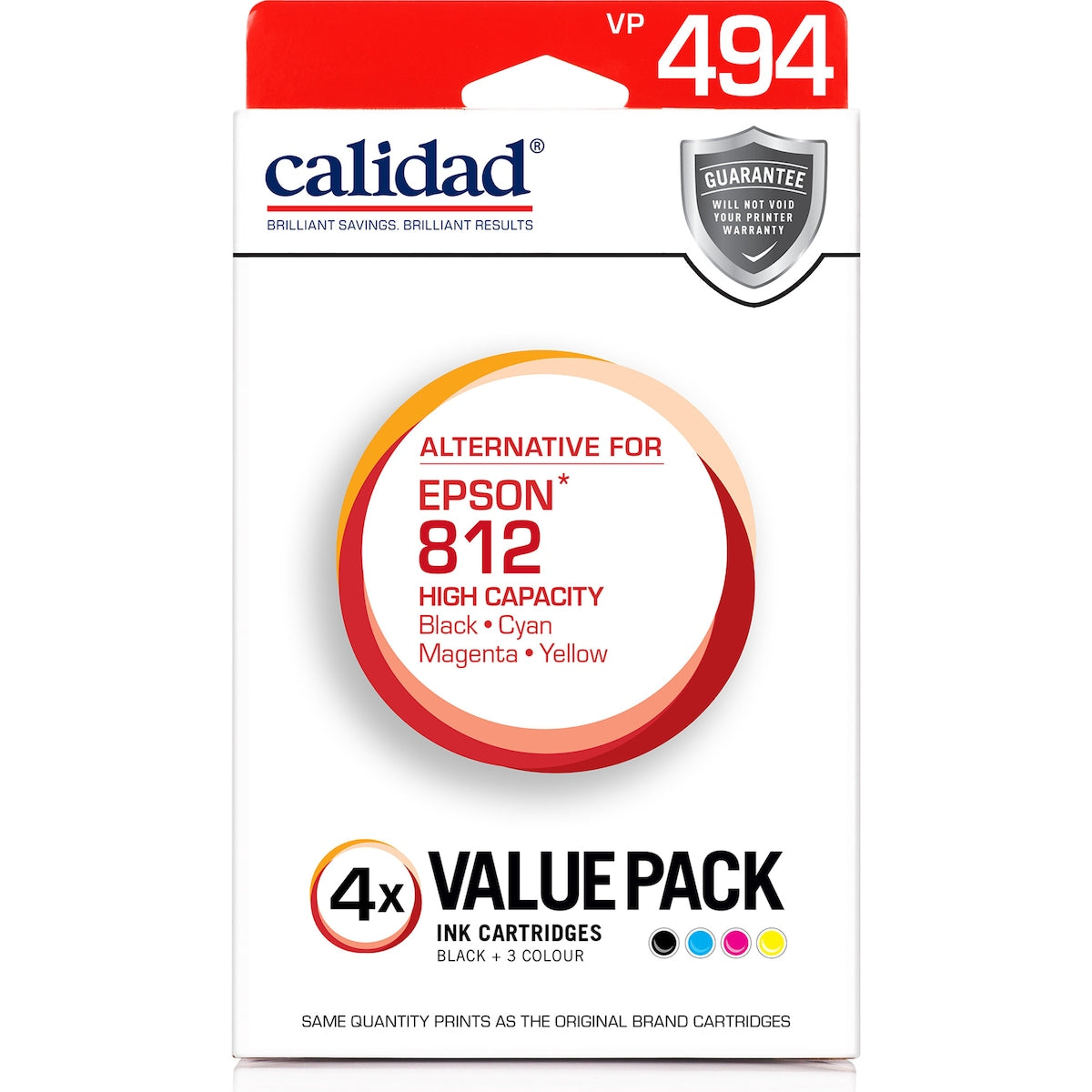 Calidad Epson 812 Vp 494 Value Pack Ink Cartridges 4 Pack