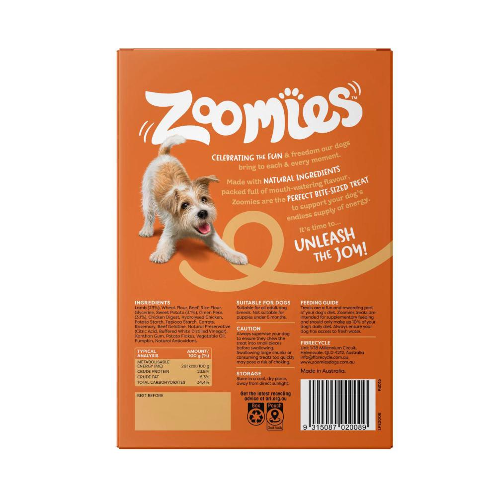 Zoomies Protein Bites Sunday Roast With Lamb Sweet Potato & Peas Dog Treat - 200g