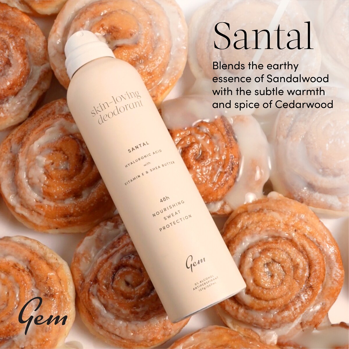 Gem Deodorant Antiperspirant Santal 127g
