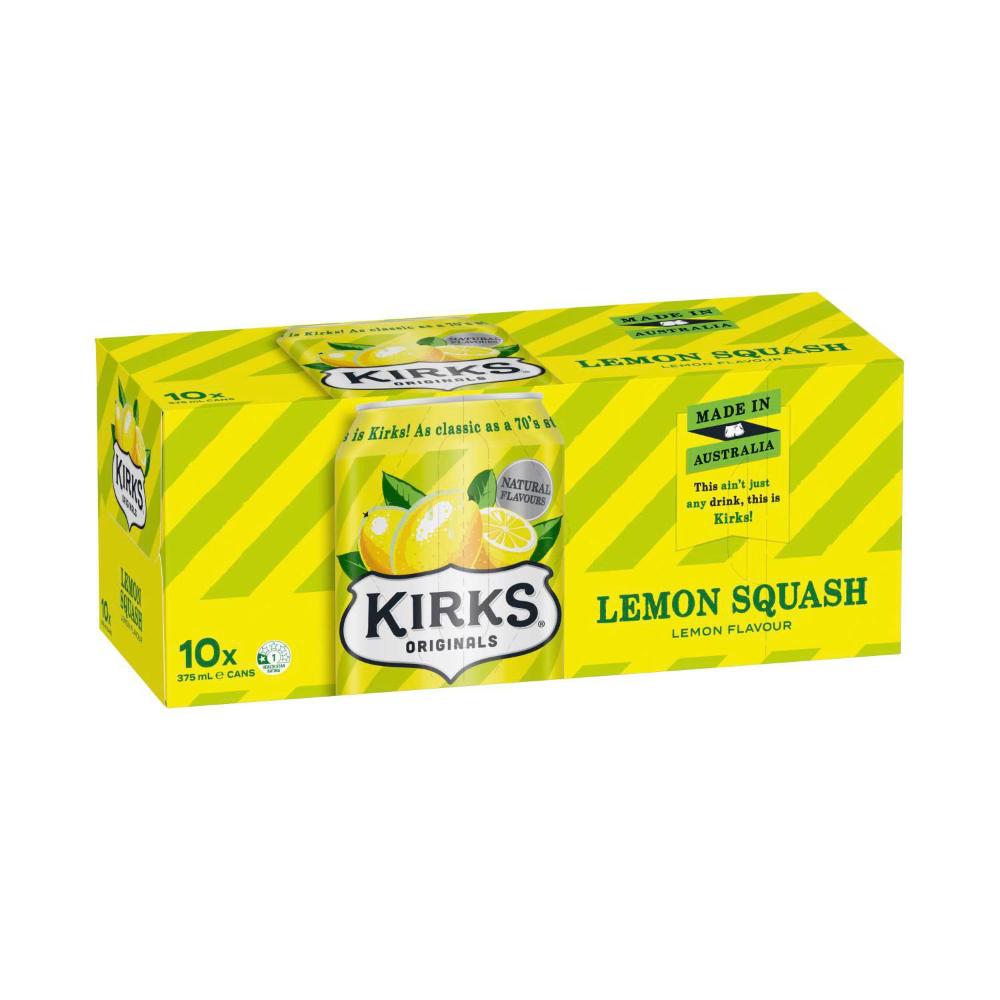 Kirks Lemon Squash Soft Drink 10x375ml