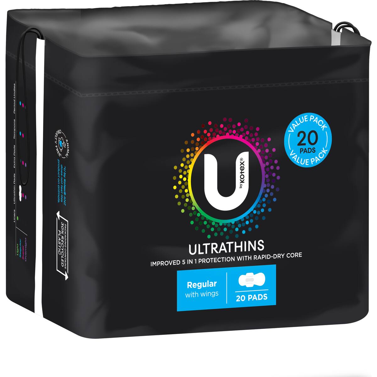U By Kotex Ultrathin Pads Regular With Wings 20 Pack