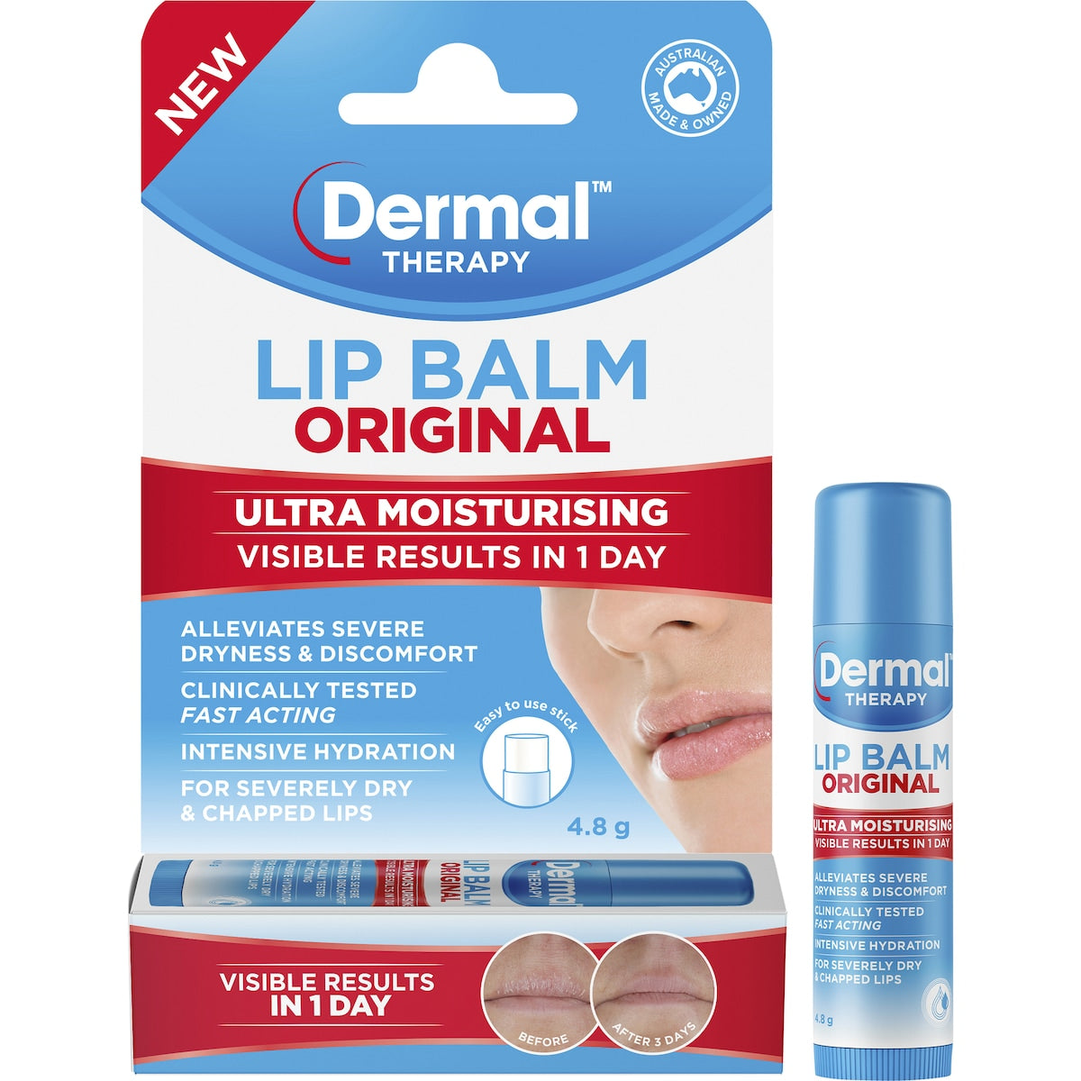 Dermal Therapy Lip Balm Ultra Moisturising Stick 4.8g