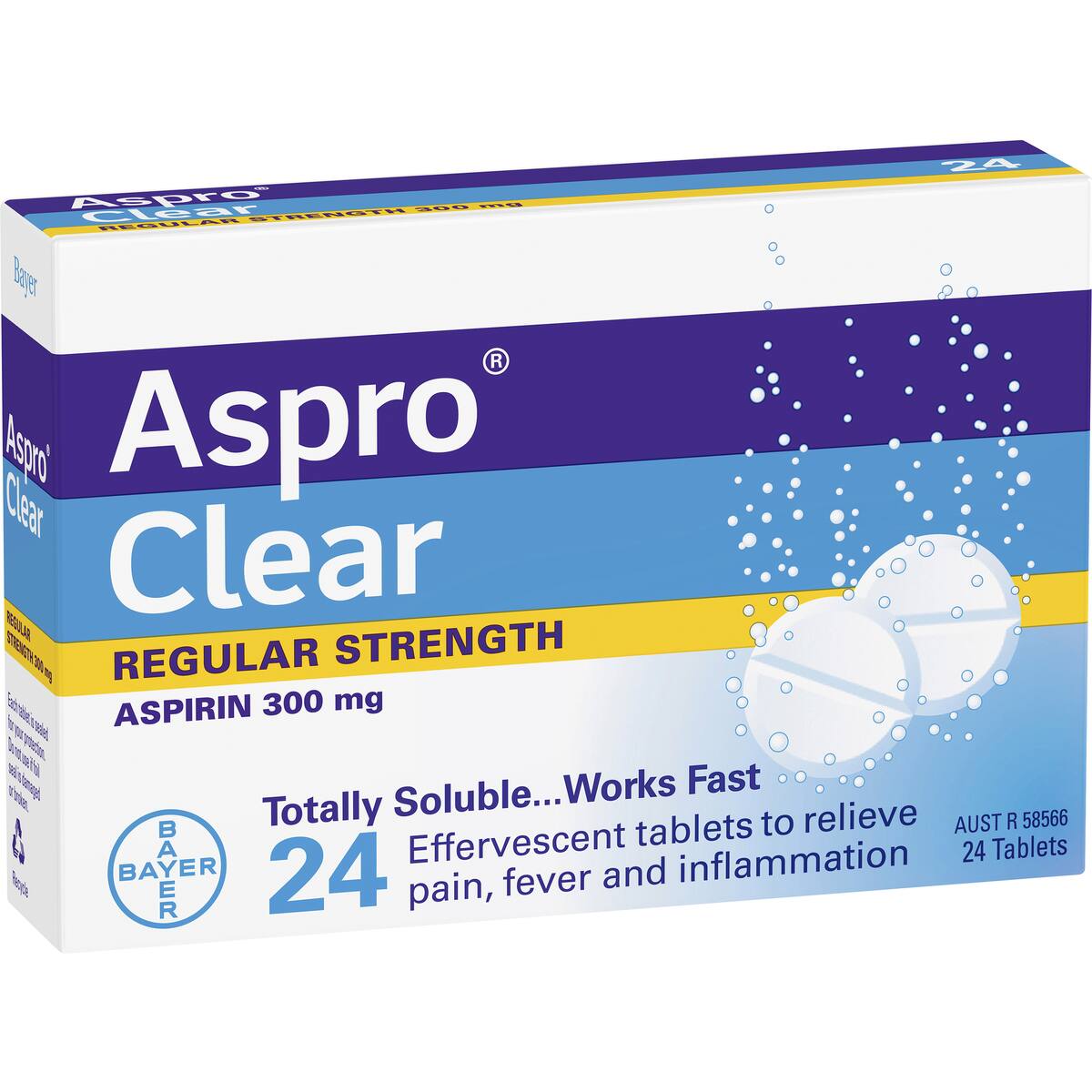 Aspro Clear Pain Relief Soluble Tablets 24 Pack