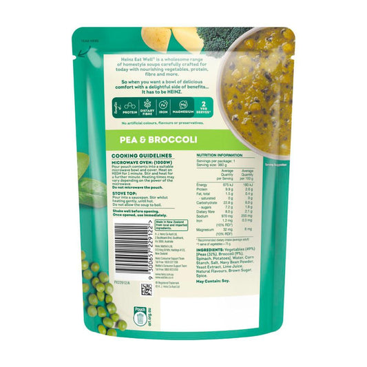Heinz Eat Well Pea & Broccoli Soup Pouch - 380g