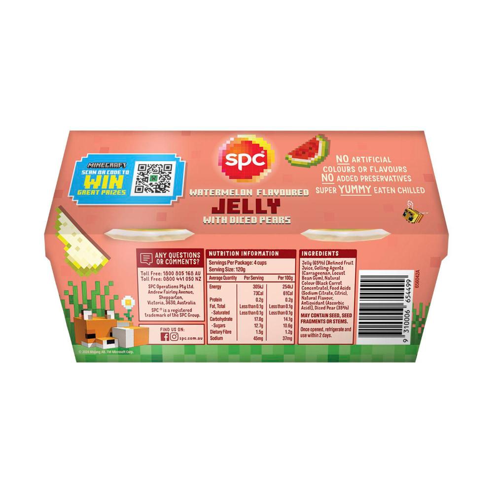 SPC Watermelon Flavoured Jelly With Diced Pears 4x120g - 4 Pack