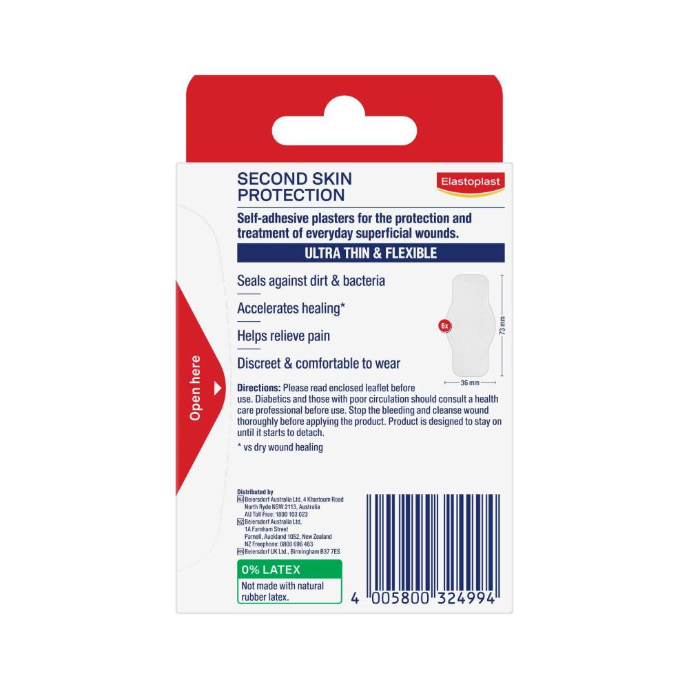 Elastoplast Second Skin Protection With Hydrocolloid - 6 Pack
