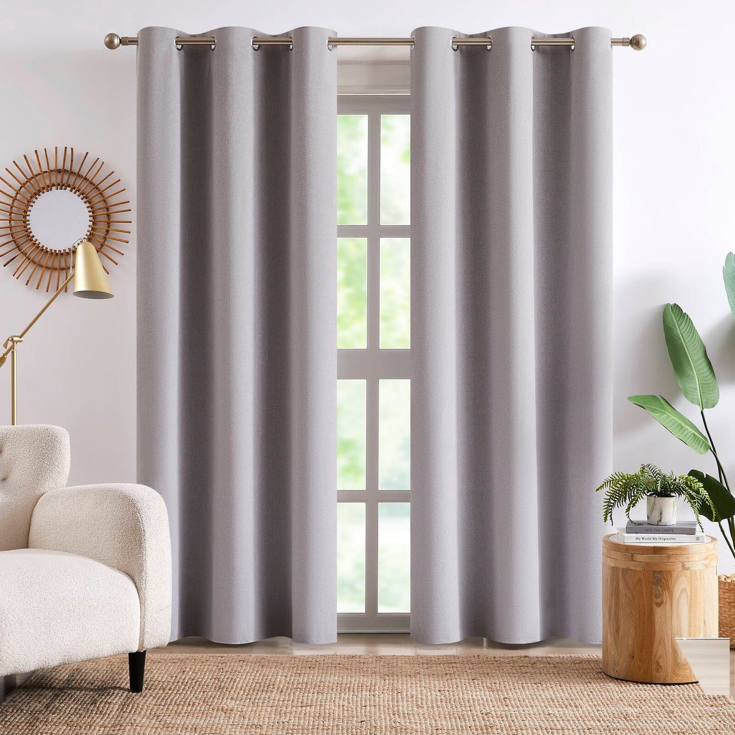 Claremont Ori Eyelet Blockout Curtain - 120 x 223cm - Silver