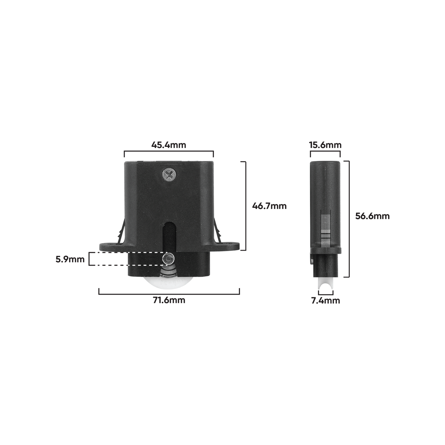 Rolltrak Adjustable Carriage - 72 x 62mm - Nylon