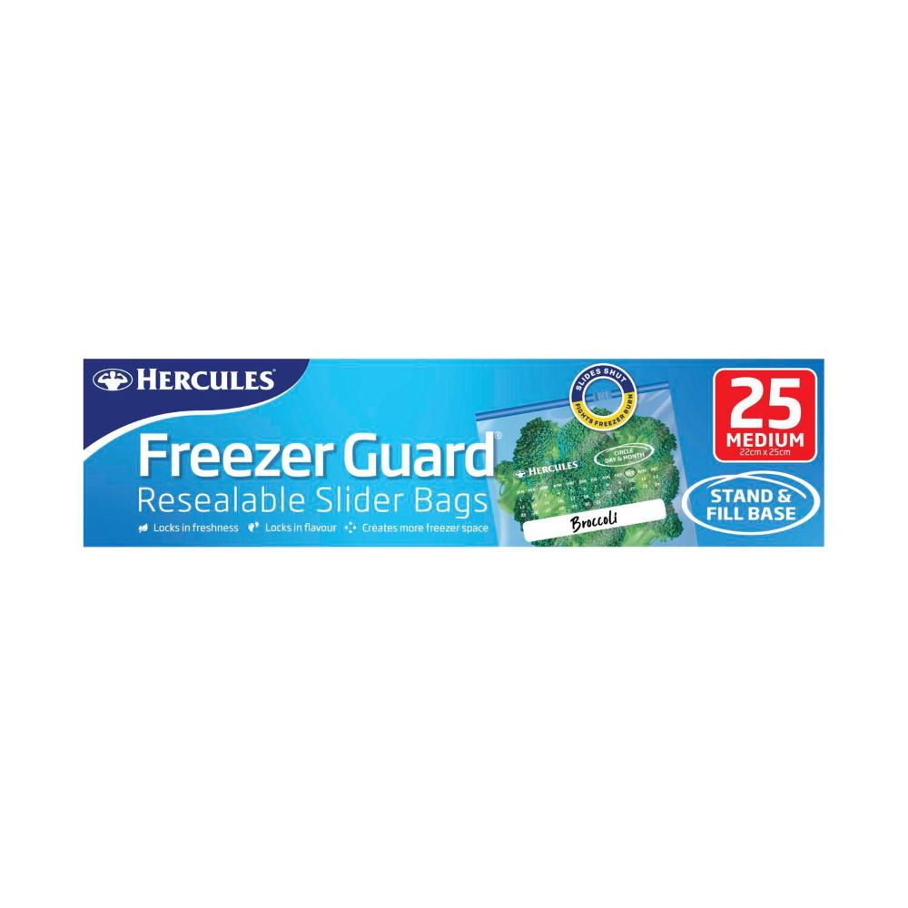 Hercules Freezerguard Resealable Medium Slider Bags - 25 Pack