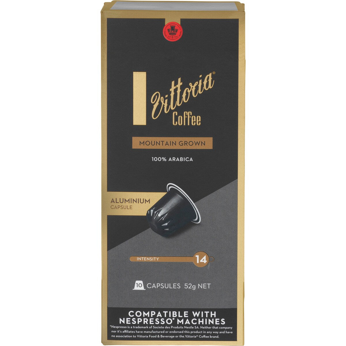 Vittoria Mountain Grown Nespresso Compatible Coffee Capsules Pack 10
