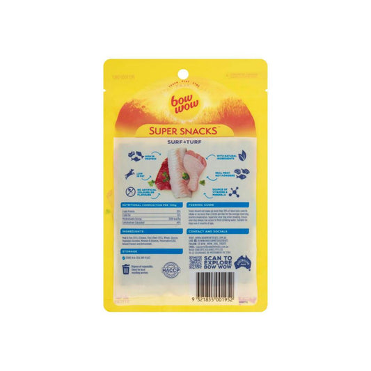 Bow Wow Super Snacks Surf & Turf With Fish & Beef Sticks Dog Treats - 10 Pack