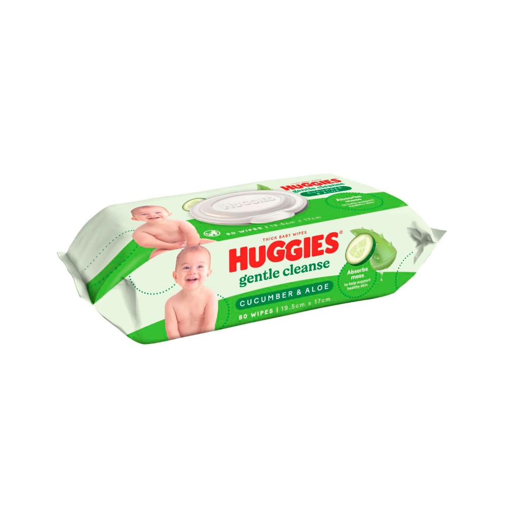 Huggies Lightly Fragranced Cucumber & Aloe Baby Wipes - 80 pack