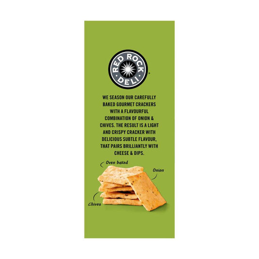 Red Rock Deli Gourmet Crackers Roasted Onion & Chives - 130g