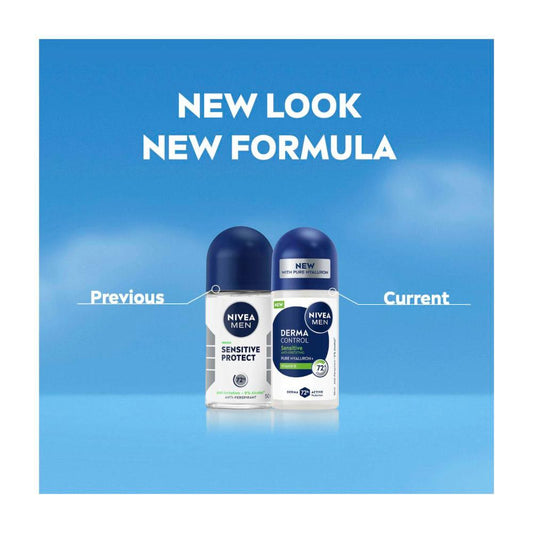 Nivea Men Roll On Deodorant Derma Control Sensitive - 50mL