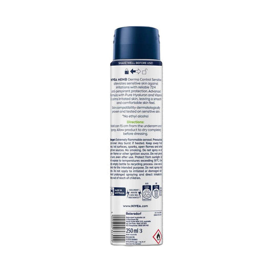Nivea Men Aerosol Deodorant Derma Control Sensitive - 250mL