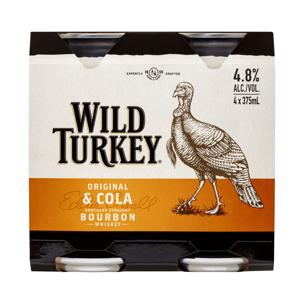 Wild Turkey & Cola Can 375ml - 4 Pack