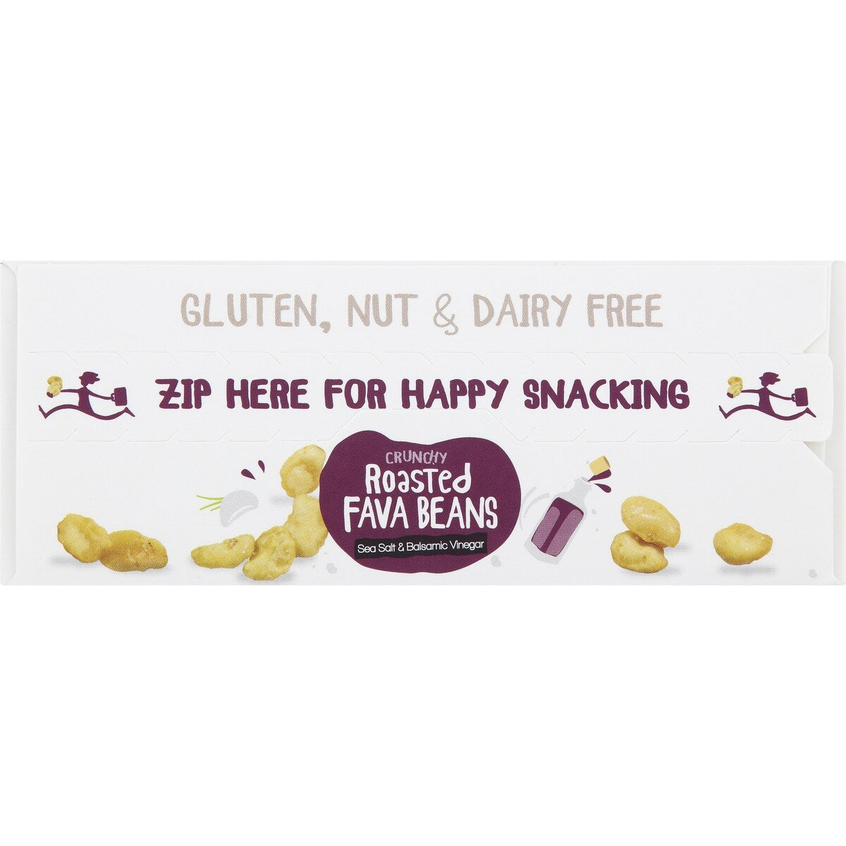 The Happy Snack Company Roasted Fava Beans Sea Salt and Balsamic Vinegar 6 pack