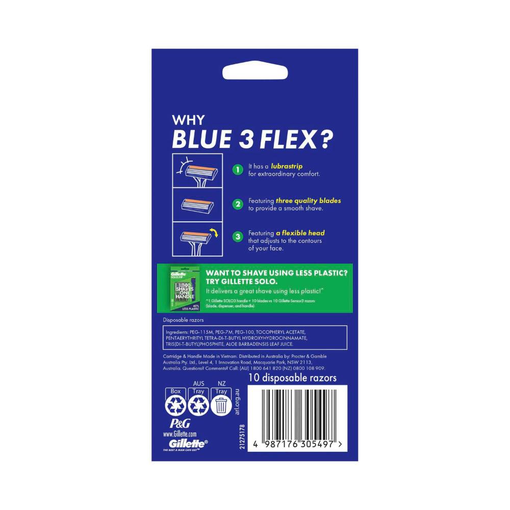 Gilette Blue 3 Disposables 10ct Razor - 10 Pack
