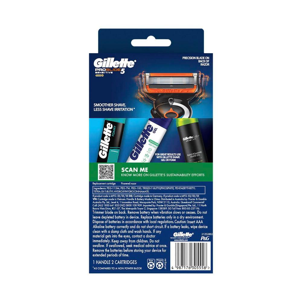 Gillette Fusion 5 Proglide Power Razor Kit With 2 Refill Blades - 1 Each