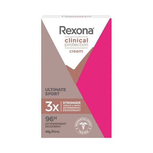 Rexona Women Clinical Protection Deodorant Cream 96hr Antiperspirant Ultimate Sport - 45mL
