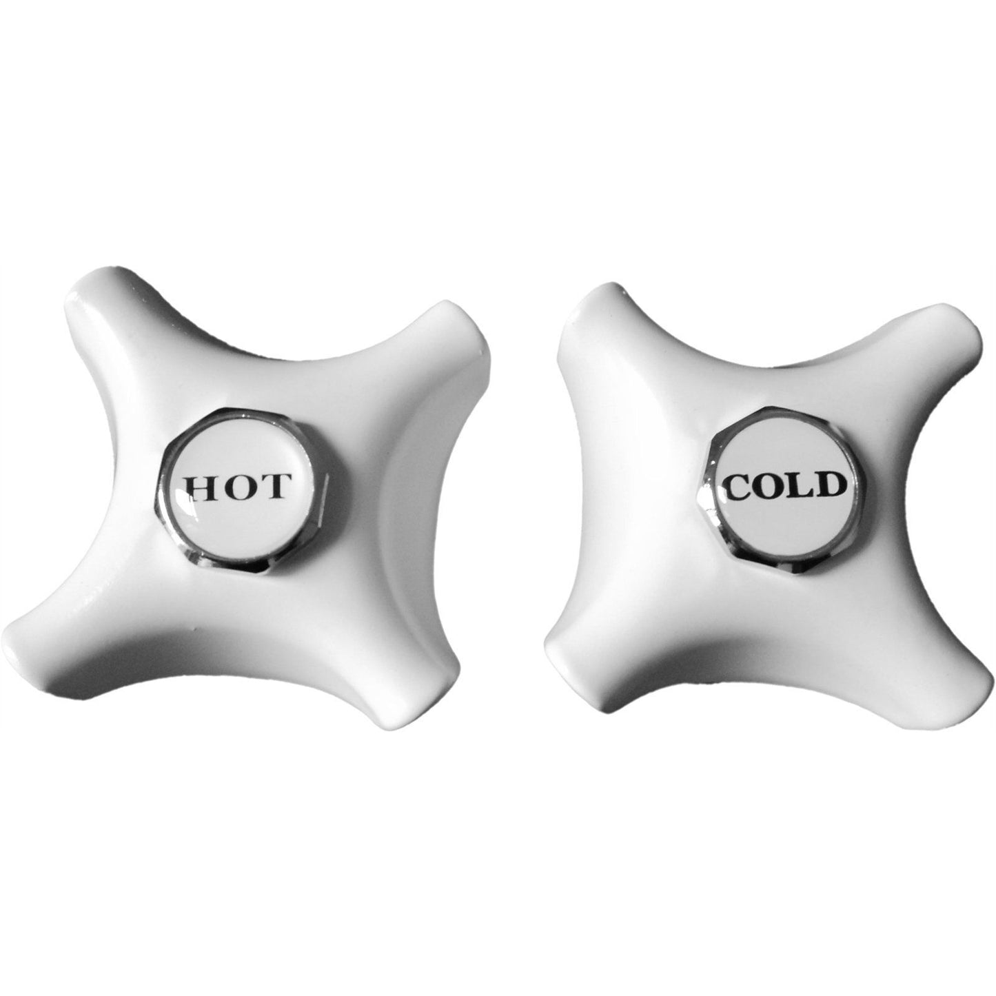 Shaw & Mason White 4 Point Cast Tap Handles - Pair