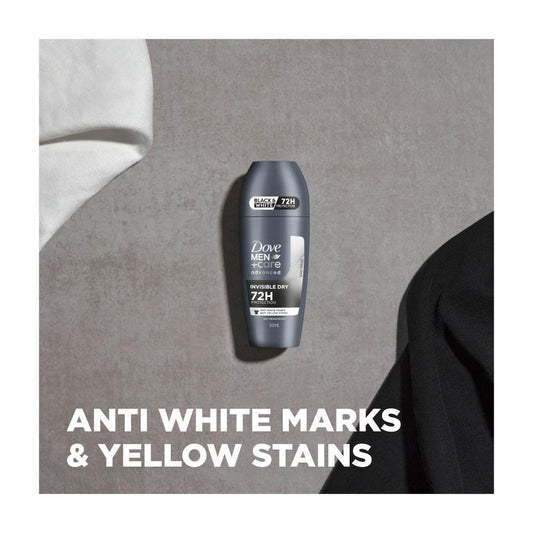 Dove Men Advanced Deodorant Roll On 72hr Antiperspirant Invisible Dry - 50mL