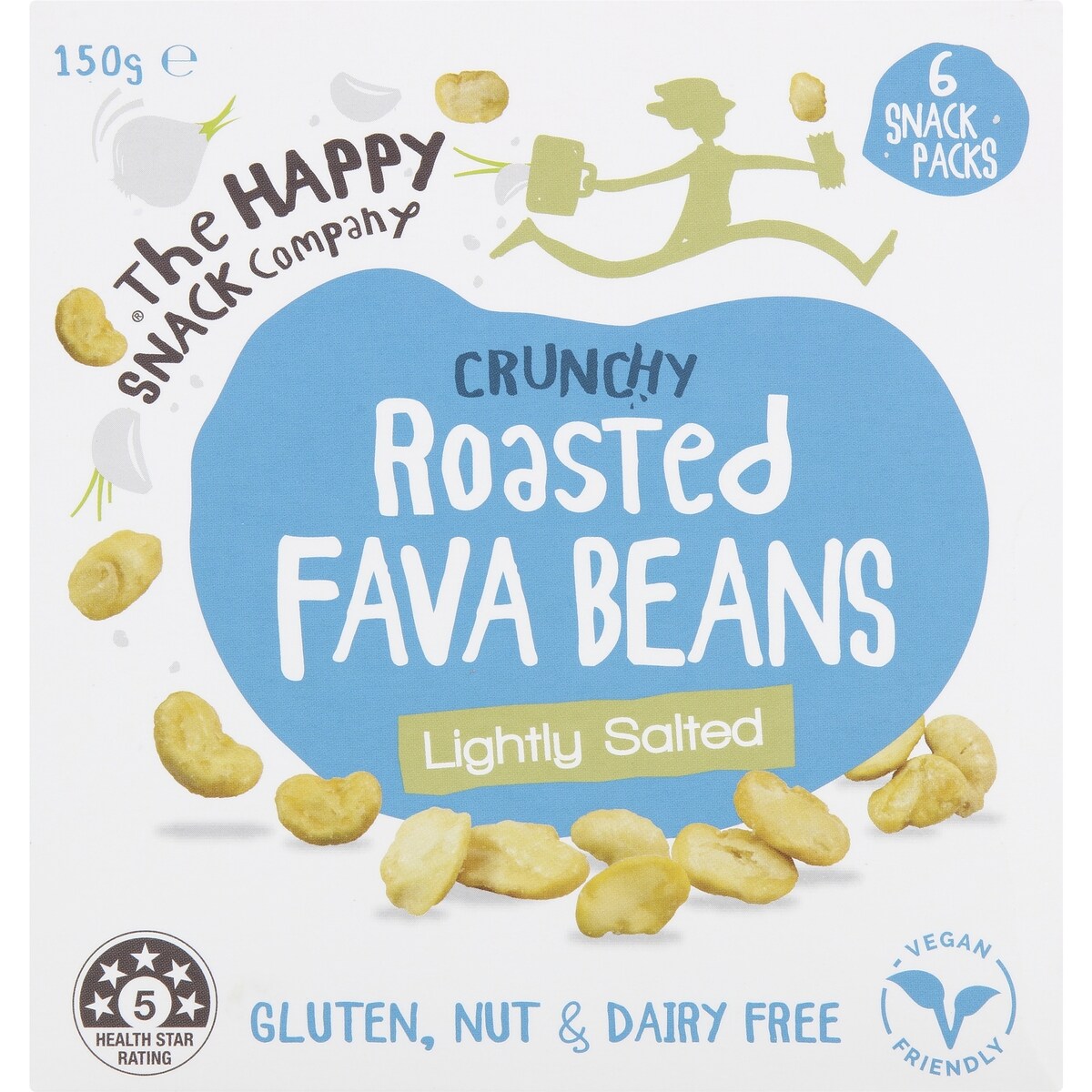 The Happy Snack Company Roasted Fava Beans Lightly Salted 6 pack
