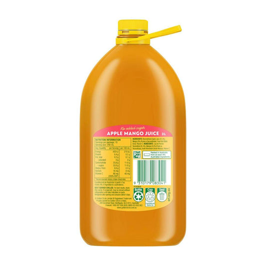 Golden Cire 100% No Added Sugar Apple Mango Juice - 3L